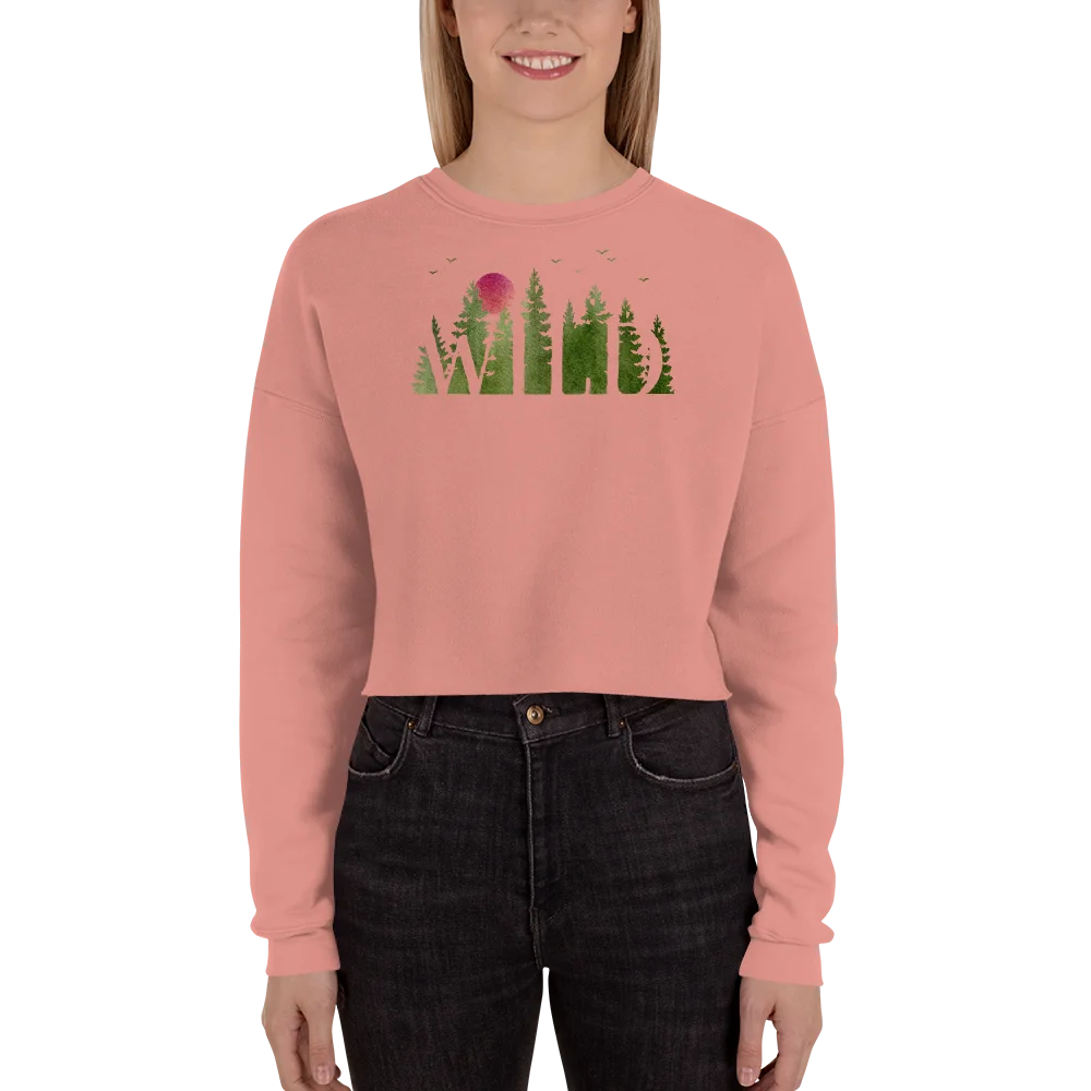 "Wild Soul in Green Shades" Crop Sweatshirt