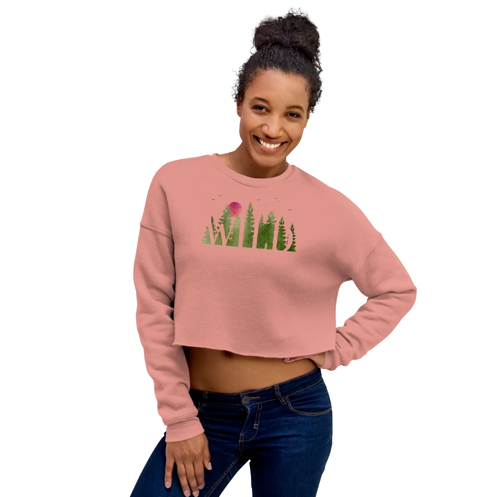 "Wild Soul in Green Shades" Crop Sweatshirt