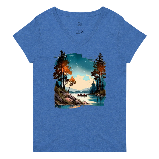"Where Adventure Begins" Recycled V-neck T-shirt