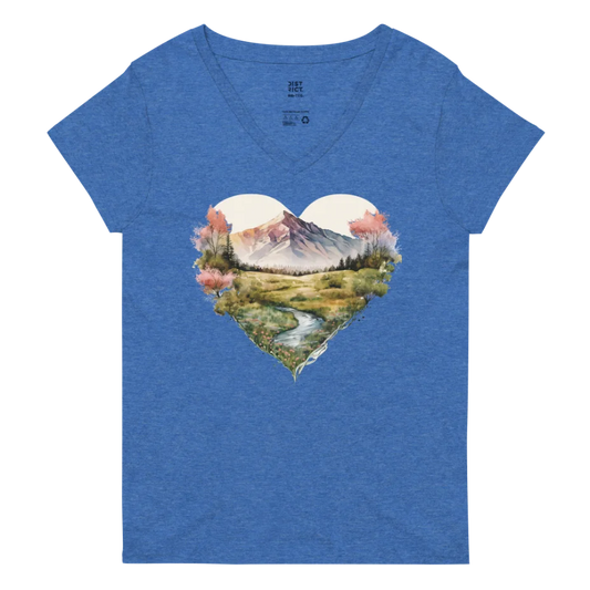 "Deepening the Love for Forest Treasures" Recycled V-neck T-shirt
