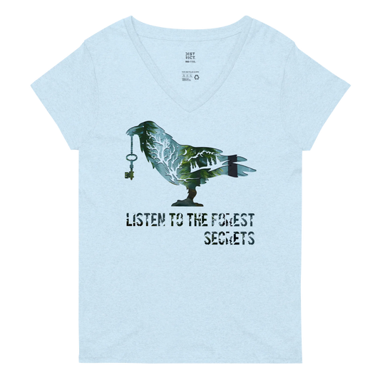 Listen to the Forest's Secrets Recycled V-neck T-shirt