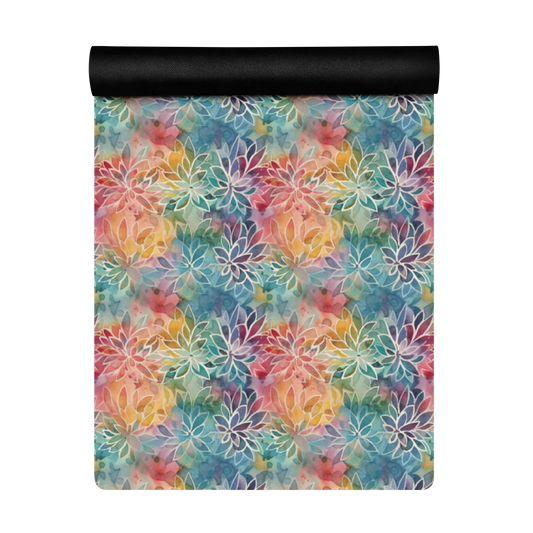 Colorful Summer Floral Abstraction Yoga Mat