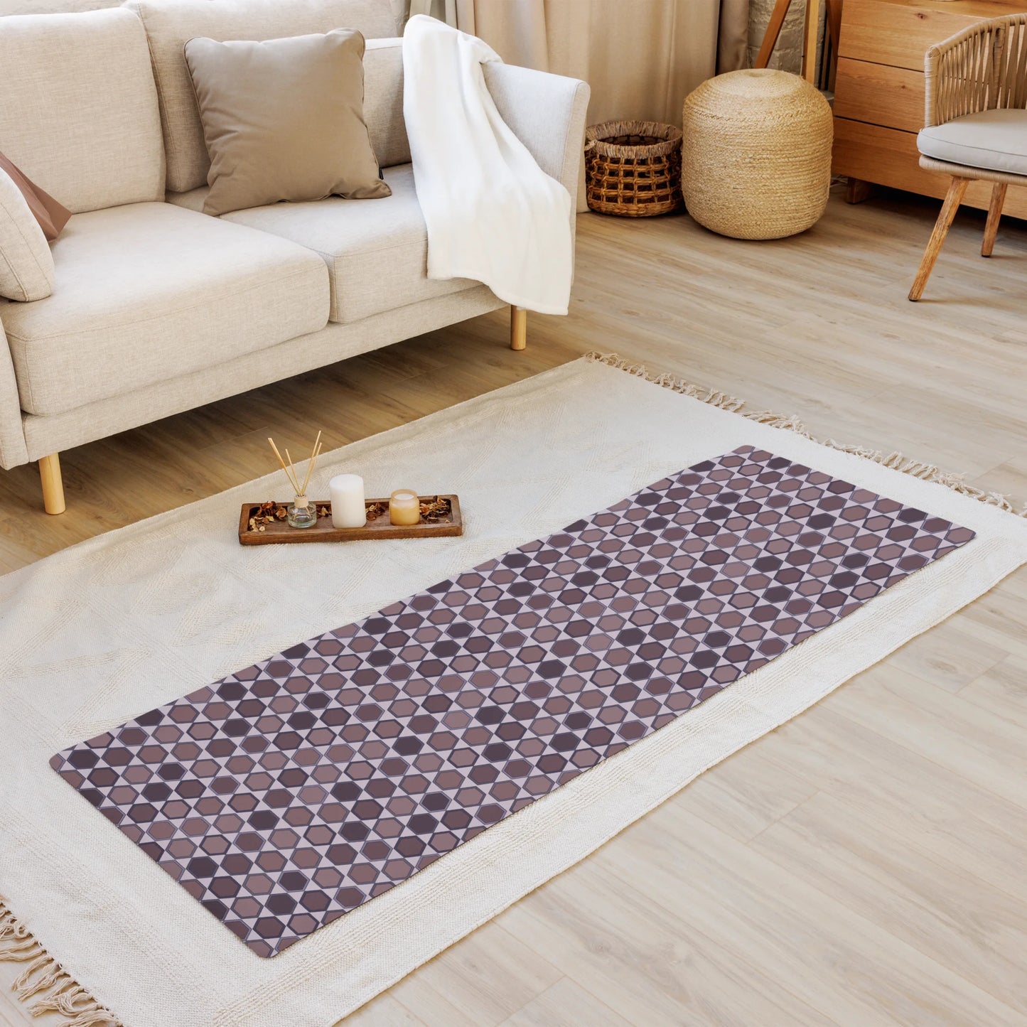 Wine Honeycombs Abstraction Yoga Mat